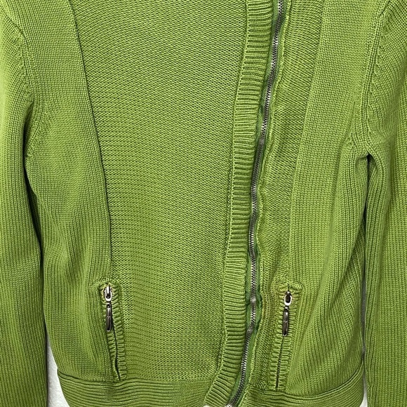 Axcess  By Liz Claiborne Zip Up Cropped Turtleneck Sweater Sz Med - Picture 2 of 9